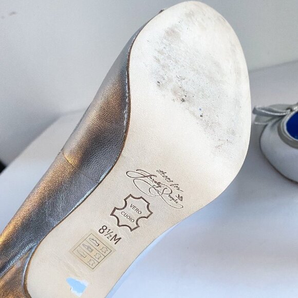 Lovely People Silver Leather Round Toe Heels 8.5 - Picture 7 of 10